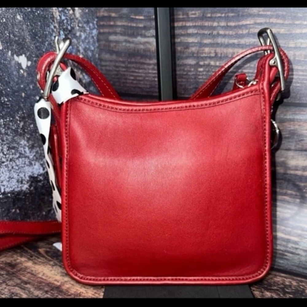 Coach Red Crossbody Bag with Polka Dot Charm - Picture 2 of 12